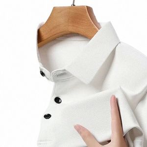 NOWOŚĆ 2023 MĘŻCZYZNA Koszula Polo Busin Autumn Tshirt LG Rękaw Casual Male Polo Shirt Fit Slim Korean Clothing Butt Shirts H1jr#