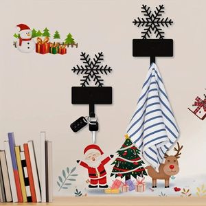 Hooks HELLOYOUNG Metal Snowflake Hook Key Belt Hanging Umbrella Wall Decoration Christmas Scene Decor Festivals R