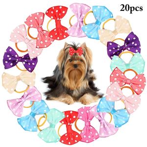 Hundebekleidung 20 Stück verschiedene Stile Haustierbögen Haargummibänder Bogenpflegezubehör für Hunde Katzen Zubehör