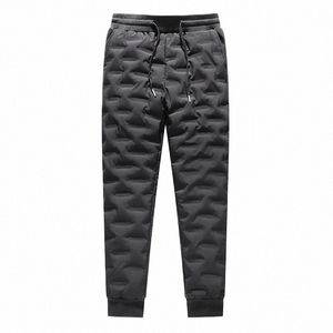 novos homens casuais e à prova de frio calças masculinas com espessamento de inverno m e à prova de vento 90 pato branco para baixo calças esportivas D9WN #