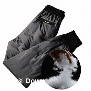 90% kaczki w dół zimowe spodnie w wodoodporne wiatroodporne ciepłe mężczyźni spodnie do joggera spodnie dresowe sporne spodnie termiczne spodni męski A7QV#