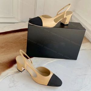 Designer-Kleiderschuhe, Slingback-Sandalen, Ballerinas, Schuhe, Espadrilles, Ballerinas, Sandalen, Damen, Party, Hochzeit, Damen, klobige High Heels, Slipper 002