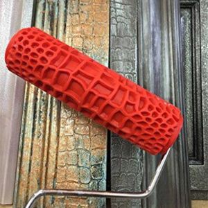 verfgerief 7 Inch Emed Crocodile Skin Painting Roller with Handle for Wall Decoration Wall Texture Art Painting Tool