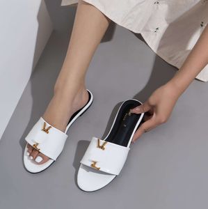 Luxur Metallic Slide Sandals Designer Slides Womens Slipers Shoes Summer Sandal Fashion Wide Flip Flops Slipper For Women Low Heel Mainstream Shoes 362