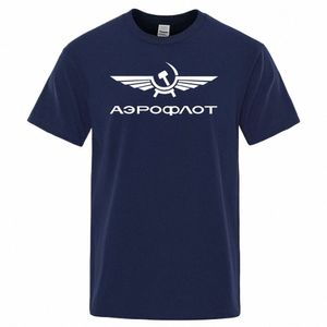 Aeroflot Aviati Russe Pilote Luft- und Raumfahrt Aviateur T-Shirt Männer Sommer Cott Kurzarm Fi Casual Kleidung Oversize T Shirt p9AK #
