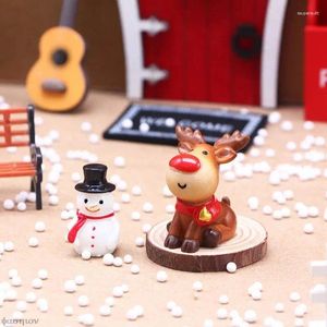 装飾的な置物19pcs/set gnome doorクリスマスセットハウス装飾ランタンツリーリース木製のはしご1:12ドールハウス