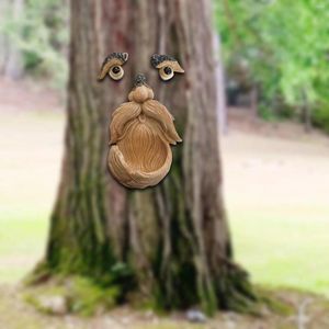 Garden Decorations Tree Face Bird Feeder Creative Unique Funny Hugger Sculpture Decoration Yard Art For Lawn Patio Outside Outdoor