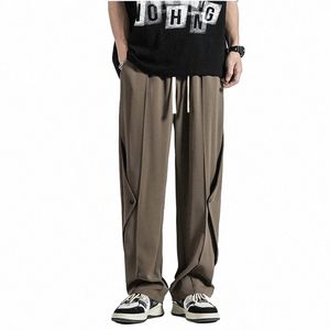 high Street Ice Silk Pants Men Large Size Gothic Black Baggy Trousers Streetwear Harajuku Male Outdoor Jogging Sweatpants 37o5#