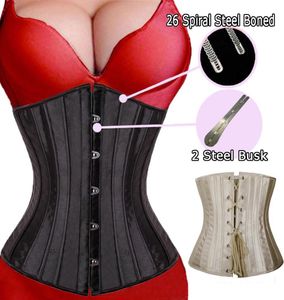 26 Spiral Steel Boned Taist Trainer Biecid Underbust Corsets Bogarnie Seksowne bielizny Plus Size 8919601