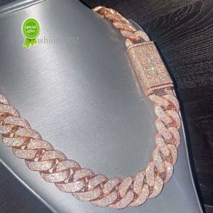 Halsband Moissanite Iced Out 20 MM VVS Diamond Thick Prong Cuban Link Chain Sterling Sier Miami For Men Gifts 2uog