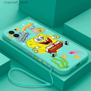 Mobiltelefonfodral Cartoon SpongeBobes Patrick Phone Case för Samsung Galaxy S23 S22 S21 S20 Ultra Plus Fe S9 S10E Obs 20 Ultra 10 9 Plus Covery240325