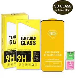 9D Tempererat Glass Protector för iPhone 14 13 12 Pro Max XR XS X Samsung A02S A03S A20S A20 A30S A40S A50S Full Cover Screen Film W5999840