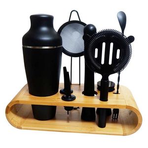 Bar-Werkzeuge, Cocktail-Set, Cocktail-Maker-Set, Pariser, mattschwarz, 9-teiliges Cocktail-Shaker-Set aus Edelstahl, Bar-Werkzeug 24322