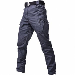 Taktiska byxor män utomhusarbete slitage lastbyxa vattentäta multi-fickor ripstop swat vandring byxor armé overalls 6xl u5qi#