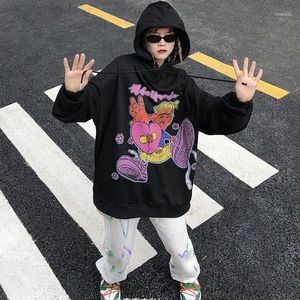 Męskie bluzy harajuku hip hop kobiety retro ponadwymiarowy litera kardioidowa drukarnia