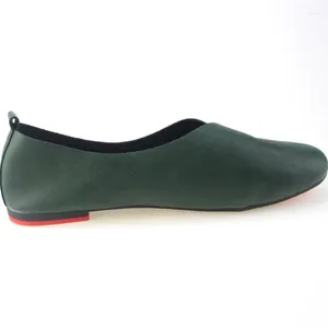 Freizeitschuhe aus echtem Leder, flache Damenhandgenähte Loafer aus Rindsleder, flexible Frühlings-Damen-Flats