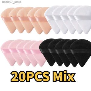 Sponges Applicators Cotton Triangle Velvet Powder 4/10/20Pcs Black Cosmetic Washable Light Makeup Tool for Facial and Eye Contour Shadow Makeup Tool Q240325