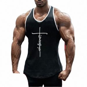 Novo Fi Cott Sports Sleevel Camisas Gym Tank Top Men Fitn Vest Muscle Mens Singlets Bodybuilding Workout Clothing 727h #