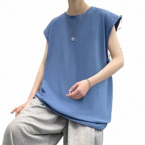 Men's Cott Tank Top Casual Wear Summer Mens ärm T -shirt överdimensionerade vita manskläder 5xl stor storlek sportväst n3dq#