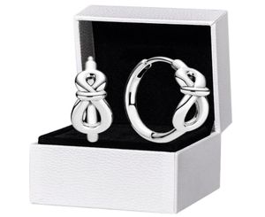 925 Sterling Silver Infinity Knot Hoop Earrings Original box for Women Girls Earring8845998