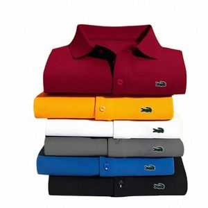 Hohe Qualität Männer COTT bestickte Poloshirt 2023 Sommer Neue High-End-Busin Casual Revers Kurzarm T-Shirt Top S-6XL G8EE #