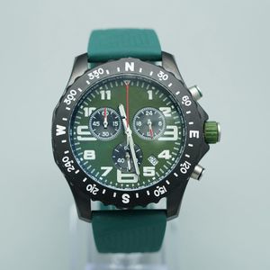 Мужские часы Japan Quartz Endurance Pro Avenger Chronograph 44mm Watch Green Rubber 1884 Мужские часы Hardex Glass Wristwatch309W