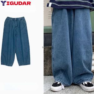 Men's Jeans Y2k jeans mens personalized solid color classic Korean fashion denim Trousers mens Harajuku jeans straight wide leg pantsL2403