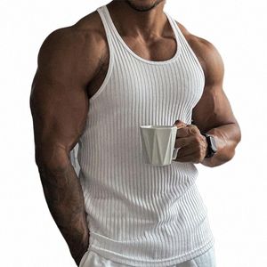 2024 new Men fitn gym Tank top men Fitn sleevel shirt Male black breathable Sports vest Undershirt Gyms Running vest d66A#