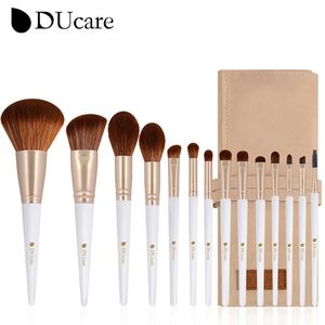 Ducare 14 PCS Pincéis de Maquiagem com Saco Fundação Blush Profissional Cosméticos Make up Brush Set Pó Sombra Pincéis de Sobrancelha 240311