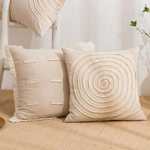 Kudde japansk stil minimalistisk wabi-sabi randiga broderi täcker soffa säte täcker modern lyx hem dekor