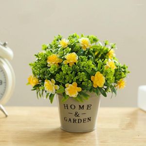 Decorative Flowers Artificial Plant Realistic Indoor Outdoor Fake Potted Flower Garden Decor Home Table Decoration Room Ornaments