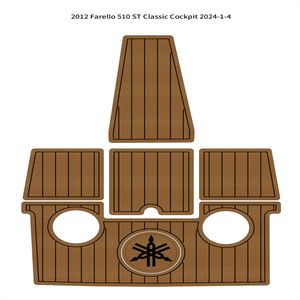 2012 Farello 510 St Classic Cockpit Mat Boat Faux Faux Teak Pokład podłogowy Seadek Marinemat Gatorstep Style Self -klej