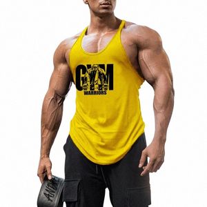 Bodybuilding Stringer Tank Top Men Cott Gym Sleevel Camisa Mens Fitn Racer Colete Verão Singlet Sportswear Workout Tanktop f5RG #