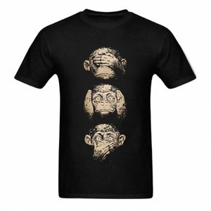 kloka mkeys funky t -shirt för man retro målning tees topp cott tyg korta ärm tonåringar anpassa g8ku#