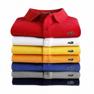 Haftowana koszula polo wysokiej jakości męskiej 2023 Letnie nowe wysokiej klasy Busin Casual Lapel Short Sleeve T Shirt Top S-6xl G2AD#
