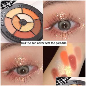 Eye Shadow Retro Vinyl Record Mode Eyeshadow Palette Matte Oogschaduw Glitter Make-up Naakt Make Set Korea Cosmetica Drop Delivery Dh7xa