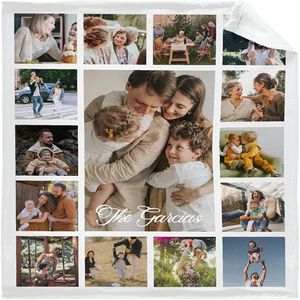 Custom Blanket with 15 Pos Love Family Memories Personalized Picture Throw Blanket with Text Gift for Family Couple Friends 240318