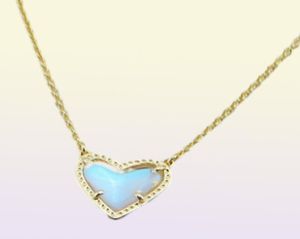 Pendant Necklaces Necklace Heart Drusy Stone Real 18K Gold Plated Dangles Glitter Jewelries Letter Gift With dust bag9736555