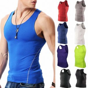 Men Sport Fitn Tees Vest Solid Color Summer Gym Tank Tops Vest Tunic T-Shirt Workout Comptri Bas Stretch Sports Q9MO#