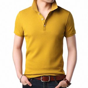 2023 Nowe marki FI Polo Shirt Men's 100% Cott Summer Slim Fit Short Rleeve Solid Color Boys Polos Casual Mens Clothing 05kk#