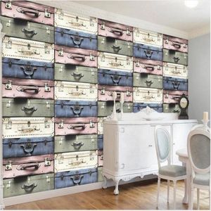 Wallpapers Wellyu Customized Large - Scale Murals European 3D Stereo Suitcase TV Backdrop Environmental Wallpaper Papel De Parede