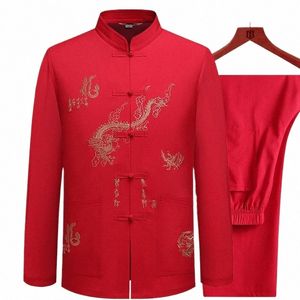 Chińskie tradycyjne odzież tangowa Top Mandarin Cooler Kung Fu Wing Chun Gnt Top Krótkie rękawie Haftowa koszulka M-XXXL S68f#