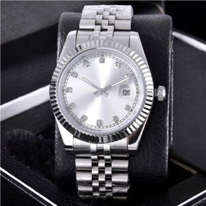 Fashion Date Watches Silver Dial Stainless Steel Diamond Automatic Wristwatch Movement 2813 Valentine's Gift 36mm269K