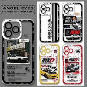 Cell Phone Cases Anime Initial D Phone Case For iPhone 15 14 13 12 Mini 11 Pro Max X XR XS 7 8 SE 2020 Plus Soft Silicone Transparent CoverY240325