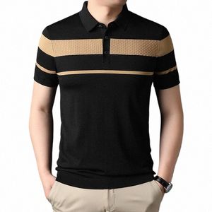 Camisa polo, Busin Casual Masculina, Top Slim Manga Curta Primavera e Verão 2024. Camiseta de alta qualidade com Gola Virada.F9ia#