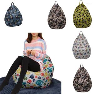 Chair Covers Bean Bag (No Filler) Ultra Soft Cartoon Animal Print Beanbag Cover Stuffed Toys Dolls Storage Bags