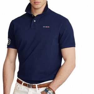 Toppkvalitet Ny fast färg Mens Polo Shirt 100% Cott Short Sleeve Casual Polos Hommes Summer Lapel T-shirt Male Topps Pl811 58xg#