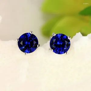 Stud Earrings S925 Silver Ear One Carat Round Diamond High Carbon 6.5mm Small Fashion Versatile Earring Jewelry