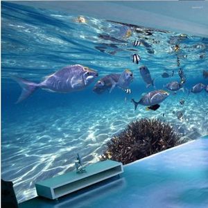 Bakgrundsbilder Wellyu Custom storskalig väggmålning 3D Bakgrund Ocean Underwater World Life Children's Room TV Bakgrund