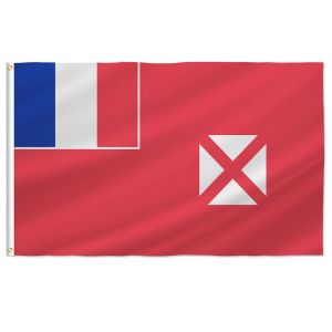 Zubehör PTEROSAUR Wallis und Futuna Inseln Flagge, 90 x 150 cm Flagge mit Messingösen für Zimmer, Boot, Innen- und Außendekoration, Banner